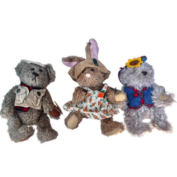 3 Brass Button Collectibles Pickford Bears Tanner Blossom Flora Fully Jointed - Picture 2 of 9